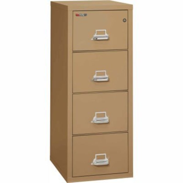 Fire King Fireking Fireproof 4 Drawer Vertical File Cabinet - Letter Size 18"W x 25"D x 53"H - Sand 4/1825CSA